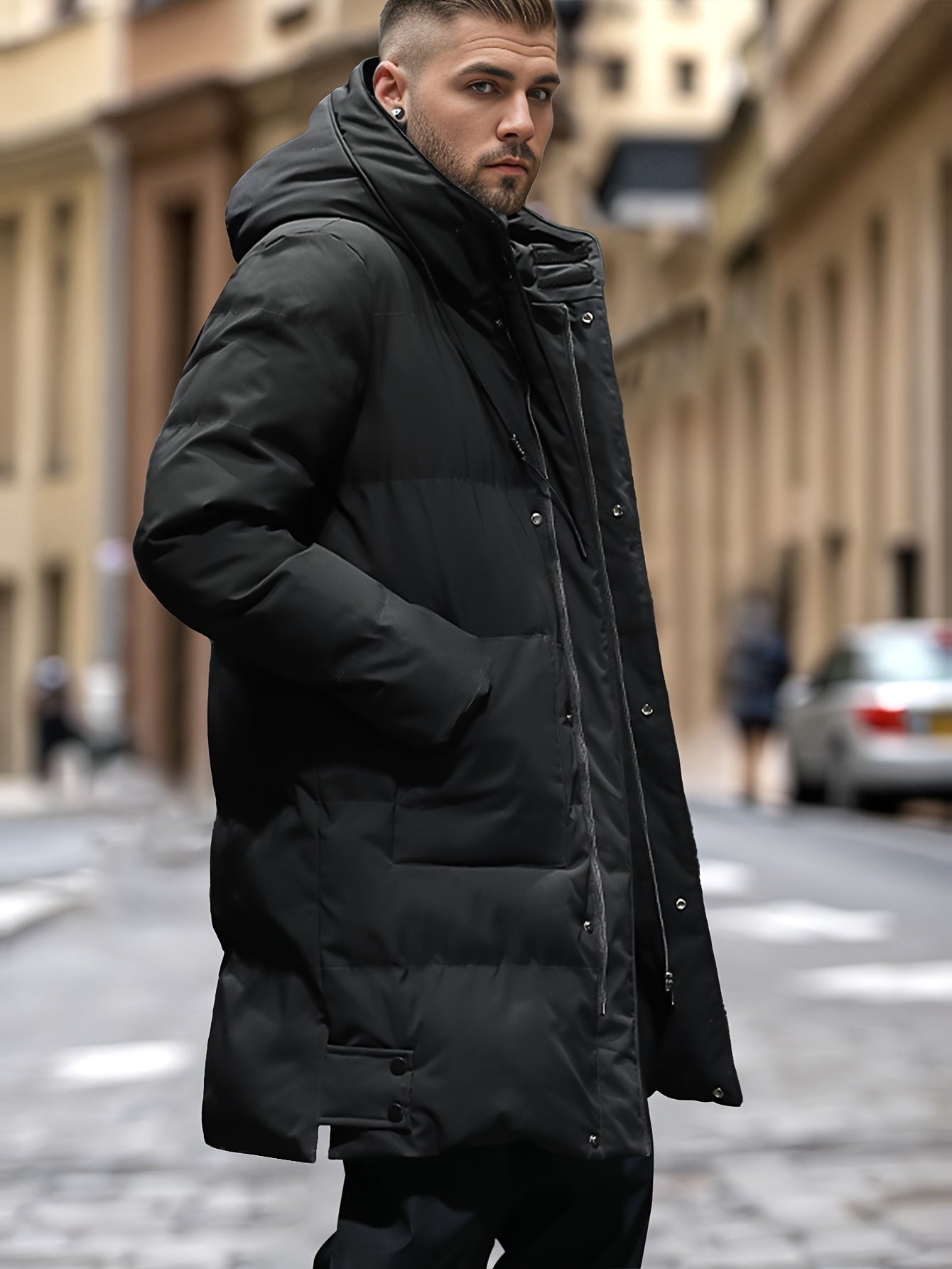Vivaan | Long Hooded Puffer Jacket for Men