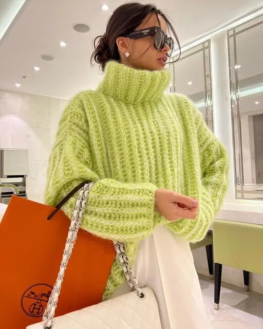 Women's Chunky Knit Turtleneck Jumper