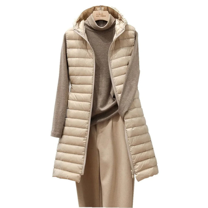 Serena | Cozy Longline Hooded Puffer Vest