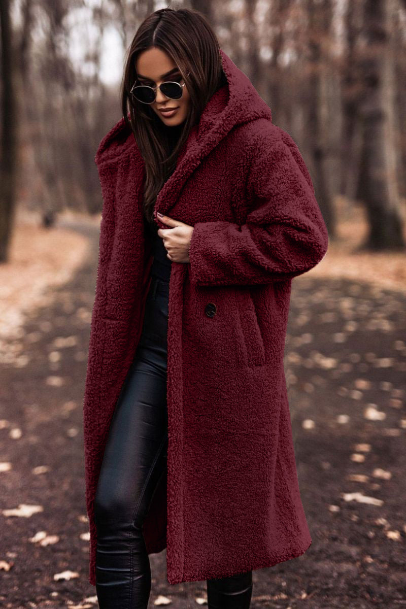 Nayla | Oversized Teddy Coat with Hood for Women