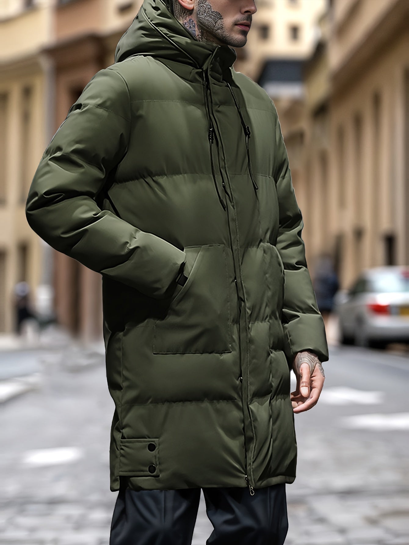 Vivaan | Long Hooded Puffer Jacket for Men