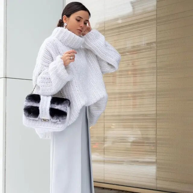 Women's Chunky Knit Turtleneck Jumper